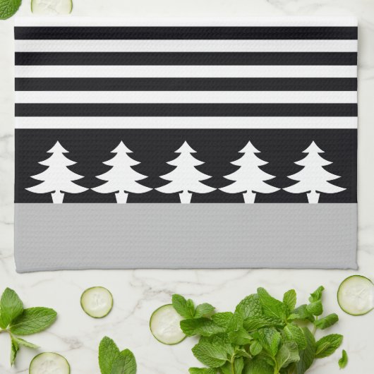 Elegant zwart-wit theedoek (Gevouwen)