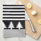 Elegant zwart-wit theedoek (Quarter Fold)