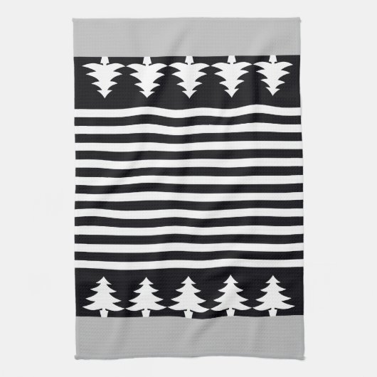 Elegant zwart-wit theedoek (Verticaal)