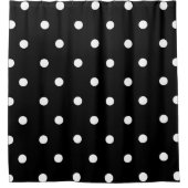 Elegant zwart-wit tijdloos polka dot patroon douchegordijn (Voorkant)