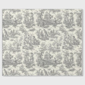 Elegant  zwart-wit Toile de Jouy Cadeaupapier (Vlak)