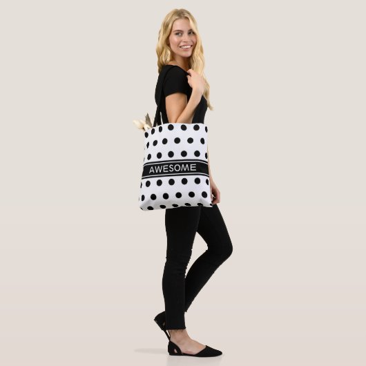 Elegant zwart-wit tote bag (Op model)