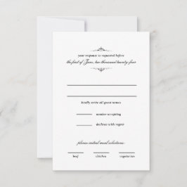  Elegant Zwart-wit Traditioneel RSVP Kaartje