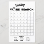 Elegant Zwart & Wit Trouw Woordzoekspel Game (Voorkant)