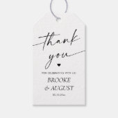 Elegant zwart-wit trouwcadeau bedankje cadeaulabel (Voorkant)