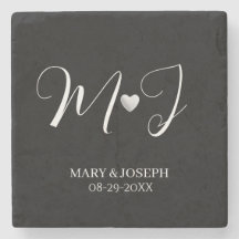 Elegant zwart-wit trouwmonogram op maat gemaakt