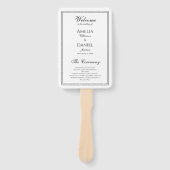 Elegant zwart-wit trouwprogramma handwaaier (Voorkant)