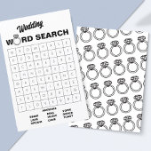 Elegant Zwart & Wit Trouwwoord Zoeken Spel