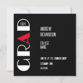 Elegant zwart wit typografie afstuderen Platte Kaa Aankondiging (Voorkant)