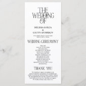 Elegant Zwart Wit Typografie Huwelijksprogramma Programmakaart (Voorkant)