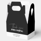 Elegant zwart wit verjaardag Dank u Bedankdoosjes (Geopend)