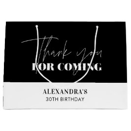 Elegant zwart wit verjaardag Dank u Groot Cadeauzakje