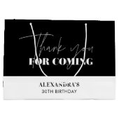 Elegant zwart wit verjaardag Dank u Groot Cadeauzakje (Achterkant)