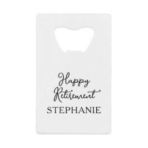 Elegant zwart-wit verjaardagsfeestje voor gepensio creditkaart flessenopener