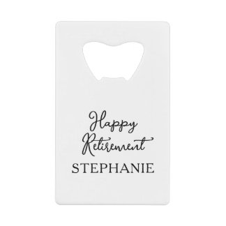 Elegant zwart-wit verjaardagsfeestje voor gepensio creditkaart flessenopener