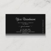 Elegant Zwart-Wit Verloop met Merk Logo Visitekaartje (Achterkant)