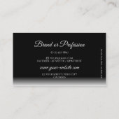 Elegant zwart-wit verloopzacht schaduwlettertype visitekaartje (Achterkant)