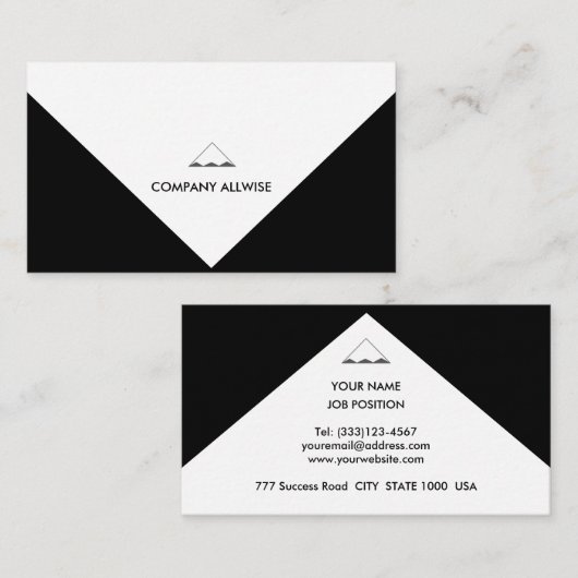 Elegant zwart-wit visitekaartje (Voorkant / Achterkant)