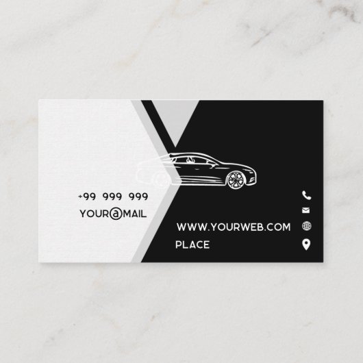 Elegant zwart-wit visitekaartje (Achterkant)