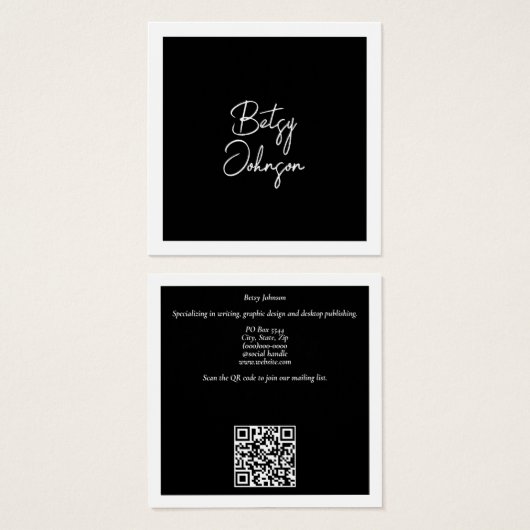 Elegant zwart-wit Visitekaartje (Voorkant /achterkant)