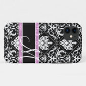 Elegant zwart-wit vocht met monogram Case-Mate iPhone case (Achterkant (horizontaal))
