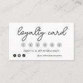 Elegant zwart-wit Voeg je Logo 6 pinch toe Klantenkaartje (Achterkant)