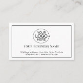 Elegant zwart-wit Voeg je Logo 6 pinch toe Klantenkaartje (Voorkant)