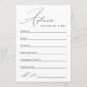 Elegant zwart-wit Vrijgezellenfeest Advieskaart (Voorkant)