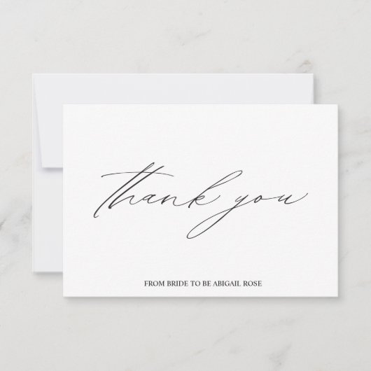 Elegant zwart-wit Vrijgezellenfeest Bedankkaart (Voorkant)