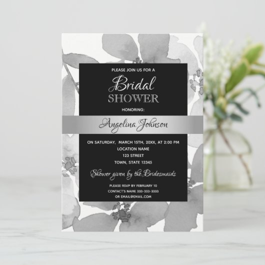 Elegant zwart-wit Vrijgezellenfeest Kaart (Staand voorkant)