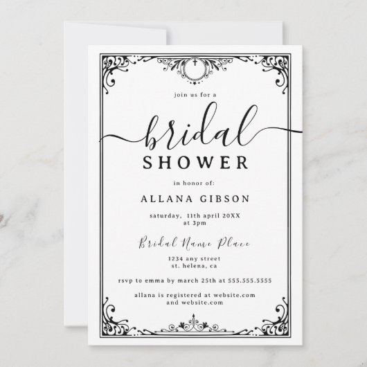 Elegant zwart-wit Vrijgezellenfeest Kaart (Voorkant)