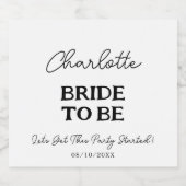 Elegant zwart-wit vrijgezellenfeest sparkling wijnetiket (Enkel label)