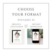 Elegant Zwart Wit Vrolijk Kerstmis Bauble Feestdagenkaart