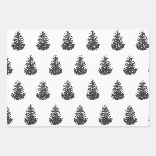 Elegant Zwart Wit Vrolijk Kerstmis Wrapping Papier Inpakpapier Vel (Voorkant 2)