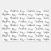 Elegant Zwart Wit Vrolijk Kerstmis Wrapping Papier Inpakpapier Vel (Voorkant)