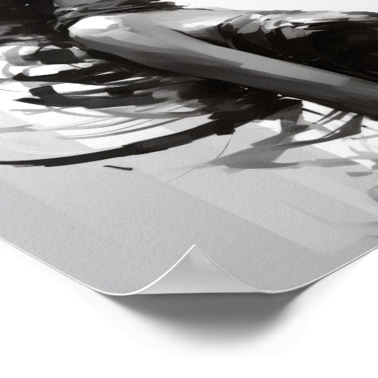 Elegant zwart-wit vrouw Poster - Intricate D (Hoek)