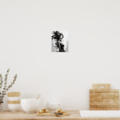 Elegant zwart-wit vrouw Poster - Intricate D (Keuken)