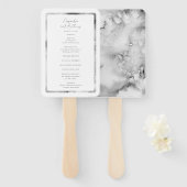 Elegant zwart-wit Waterverf marmer Handwaaier (Voorkant en achterkant)