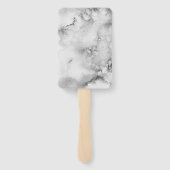 Elegant zwart-wit Waterverf marmer Handwaaier (Achterkant)