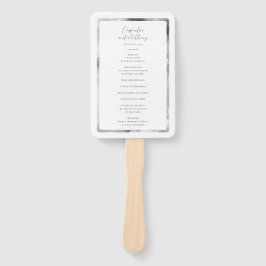 Elegant zwart-wit Waterverf marmer Handwaaier