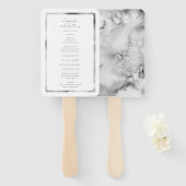 Elegant zwart-wit Waterverf marmer Handwaaier (Voorkant en achterkant)