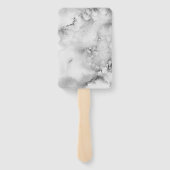 Elegant zwart-wit Waterverf marmer Handwaaier (Achterkant)