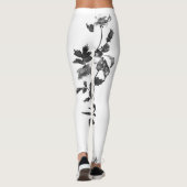 Elegant zwart wit waterverf rozen floraal leggings (Achterkant)