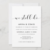 Elegant zwart-wit We doen nog steeds Vow-vernieuwi Kaart (Voorkant)