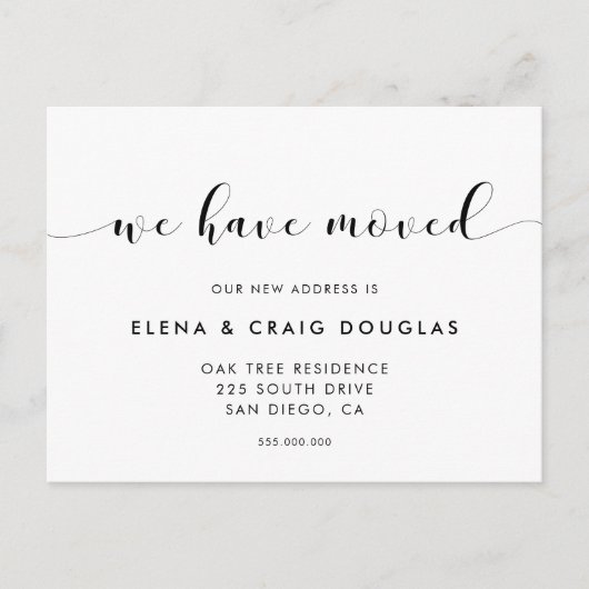 Elegant zwart-wit We hebben de aankondiging verpla (Voorkant)