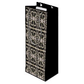 elegant zwart-wit wijn cadeautas (Achterkant Gekanteld)