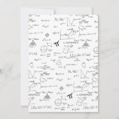 Elegant Zwart Wit Wiskunde College Foto Afstuderen Aankondiging (Achterkant)