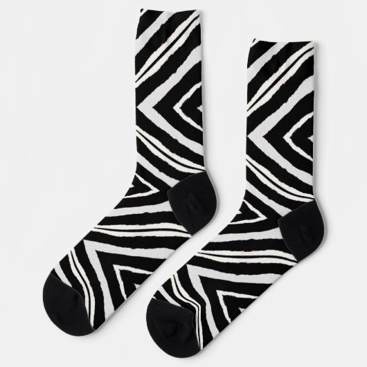 Elegant zwart-wit Zebra dierenpatroon Sokken (Links)