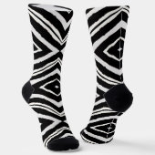Elegant zwart-wit Zebra dierenpatroon Sokken (Gebogen)