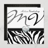 Elegant zwart-wit Zebra Happy 40th Bithday Kaart (Voorkant / Achterkant)